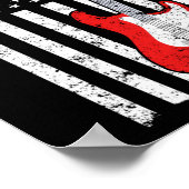 Guitar Music Lover Guitar American Flag Poster (Hoek)