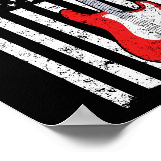 Guitar Music Lover Guitar American Flag Poster (Hoek)