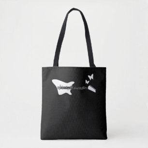 Guitar Music Lover Guitar Butterfly Notes Tote Bag