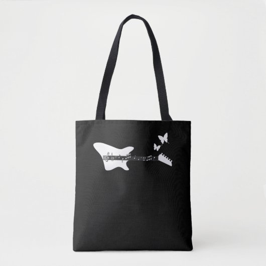 Guitar Music Lover Guitar Butterfly Notes Tote Bag (Voorkant)