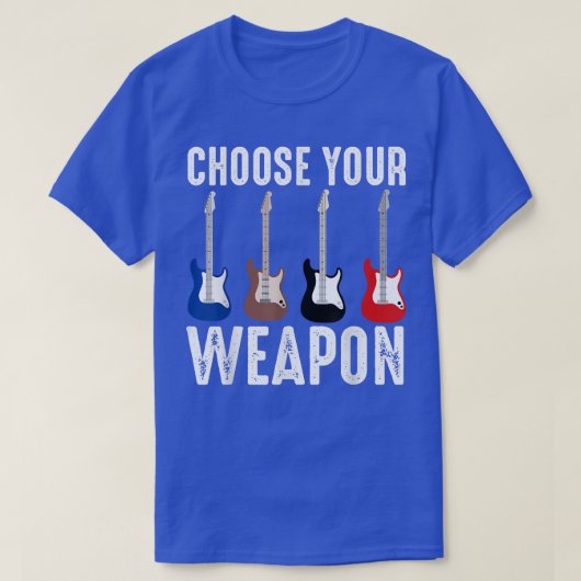 Guitar Music Lover Kies je wapen T-shirt (Design voorkant)