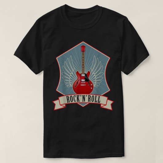 Guitar Music Lover Roch n Roll T-shirt (Design voorkant)