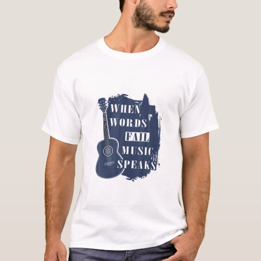 Guitar Music Lover wanneer woorden niet goed prate T-shirt (Voorkant)
