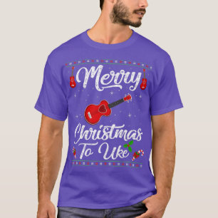 Guitar Music Merry Kerstmis met Ukulele Guitar T-shirt