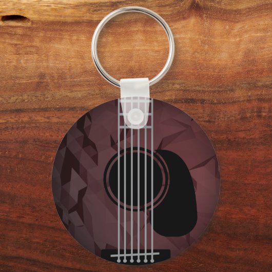 Guitar Music Modern Minimalistische Sleutelhanger (Voorkant)