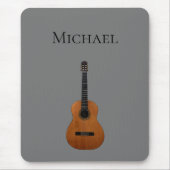 Guitar Music Monogram grijs en zwart Muismat (Voorkant)