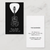Guitar Music Player Artist DJ Geometric Black Visitekaartje (Voorkant / Achterkant)