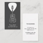 Guitar Music Player Artist DJ Geometric Black Visitekaartje (Voorkant / Achterkant)