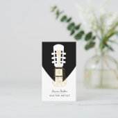 Guitar Music Player Artist DJ Geometric Black Visitekaartje (Staand voorkant)