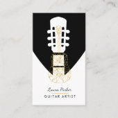 Guitar Music Player Artist DJ Geometric Black Visitekaartje (Voorkant)