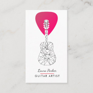 Guitar Music Player Artist DJ Geometric Modern Visitekaartje