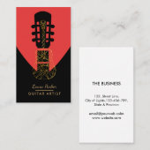 Guitar Music Player Artist DJ Geometric Red Visitekaartje (Voorkant / Achterkant)