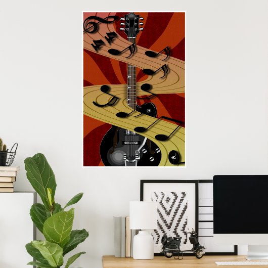Guitar Music Poster (Thuiskantoor)
