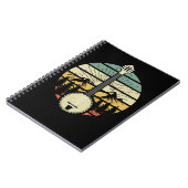 Guitar Music Retro Banjo Mountains en Sun 80s Gra Notitieboek (Linkerzijde)