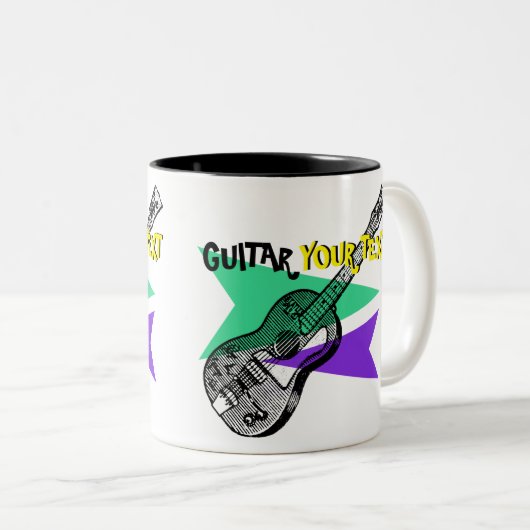 Guitar Music Retro  Illustratie aangepaste Mok (Voorkant rechts)