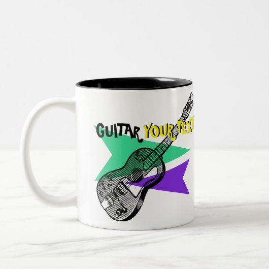 Guitar Music Retro  Illustratie aangepaste Mok (Links)
