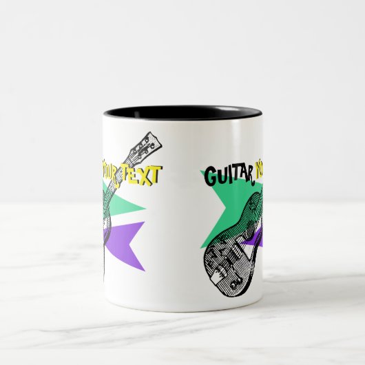 Guitar Music Retro  Illustratie aangepaste Mok (Center)