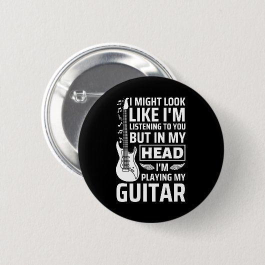 Guitar Music Ronde Button 5,7 Cm (Voorkant /achterkant)