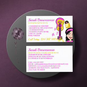 Guitar Music Sing Tutor Visitekaartje