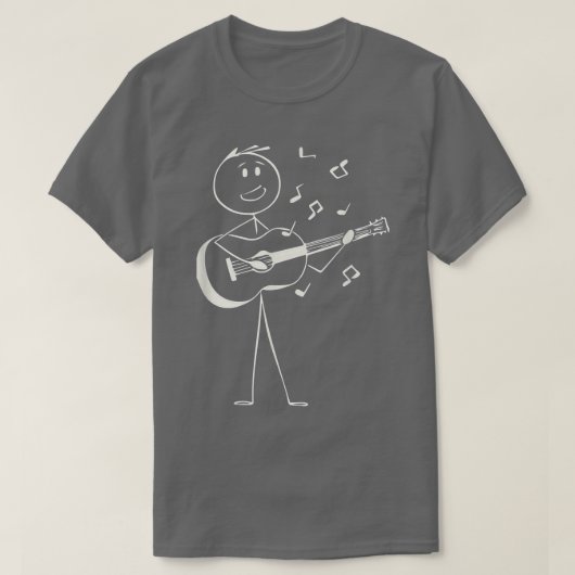 Guitar Music Singing Funny Stick Figuur Gu T-shirt (Design voorkant)