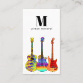 Guitar Music Teacher Aangepaste QR-code en Logo Visitekaartje (Voorkant)