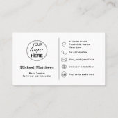 Guitar Music Teacher Custom Logo Social Media Icon Visitekaartje (Achterkant)