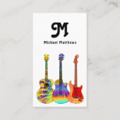 Guitar Music Teacher Custom Logo Social Media Icon Visitekaartje (Voorkant)