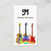 Guitar Music Teacher Custom Logo Social Media Icon Visitekaartje (Voorkant)