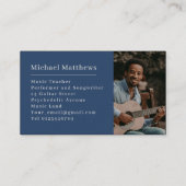 Guitar Music Teacher Custom Photo Visitekaartje (Achterkant)