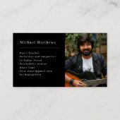 Guitar Music Teacher Custom Photo Visitekaartje (Achterkant)