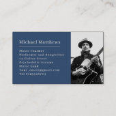 Guitar Music Teacher Custom Photo Visitekaartje (Achterkant)