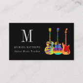 Guitar Music Teacher Custom Photo Visitekaartje (Voorkant)