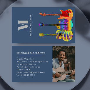Guitar Music Teacher Custom Photo Visitekaartje