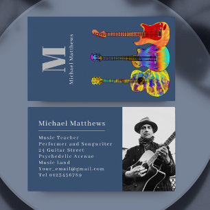 Guitar Music Teacher Custom Photo Visitekaartje