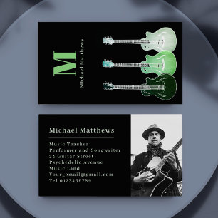 Guitar Music Teacher Custom Photo Visitekaartje