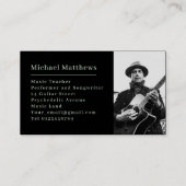 Guitar Music Teacher Custom Photo Visitekaartje (Achterkant)