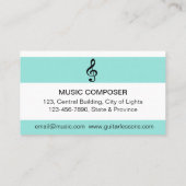 Guitar Music Teacher Lessons Akoestische minima Visitekaartje (Achterkant)