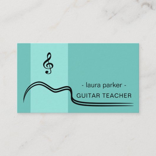 Guitar Music Teacher Lessons Akoestische minima Visitekaartje (Voorkant)