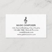 Guitar Music Teacher met akoestische musicus Visitekaartje (Achterkant)