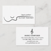 Guitar Music Teacher met akoestische musicus Visitekaartje (Voorkant / Achterkant)