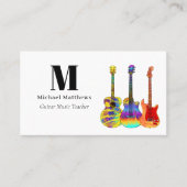 Guitar Music Teacher QR code Social Media Custom Visitekaartje (Voorkant)