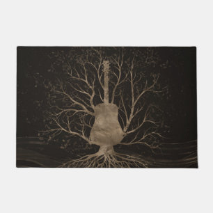 Guitar Music Tree - Goud en Browns Deurmat