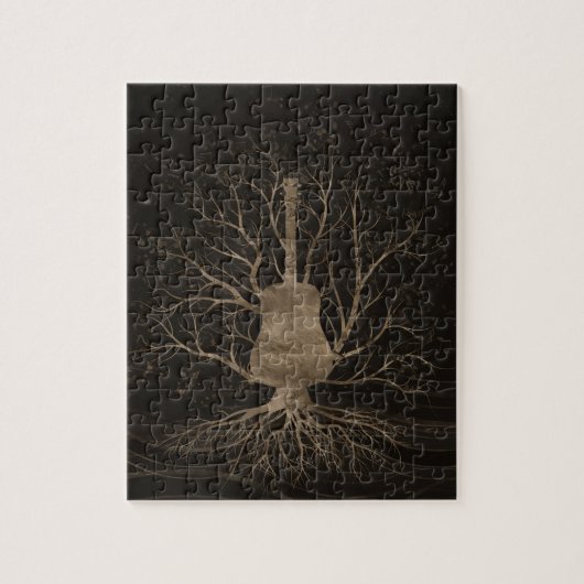 Guitar Music Tree - Goud en Browns Legpuzzel (Verticaal)
