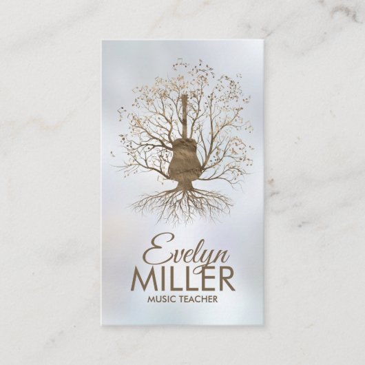 Guitar Music Tree - Goud en Browns Visitekaartje (Voorkant)