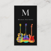 Guitar Music Tutor Custom Logo en Social Media Visitekaartje (Voorkant)