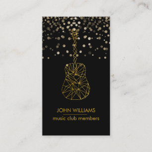 Guitar Music World Teacher Player Black Gold Faux Visitekaartje