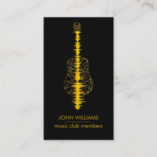 Guitar Music World Teacher Player Black Gold Faux Visitekaartje