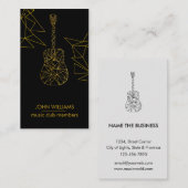 Guitar Music World Teacher Player Black Gold Faux Visitekaartje (Voorkant / Achterkant)
