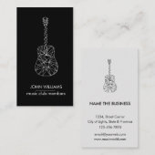 Guitar Music World Teacher Player Grey Black Visitekaartje (Voorkant / Achterkant)