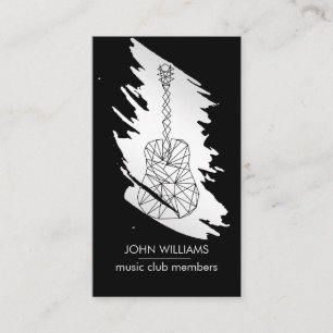 Guitar Music World Teacher Player Silver Grey Visitekaartje